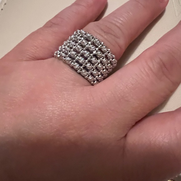 18k white gold ring, dorica style, nice and sparkly, - Picture 2 of 6